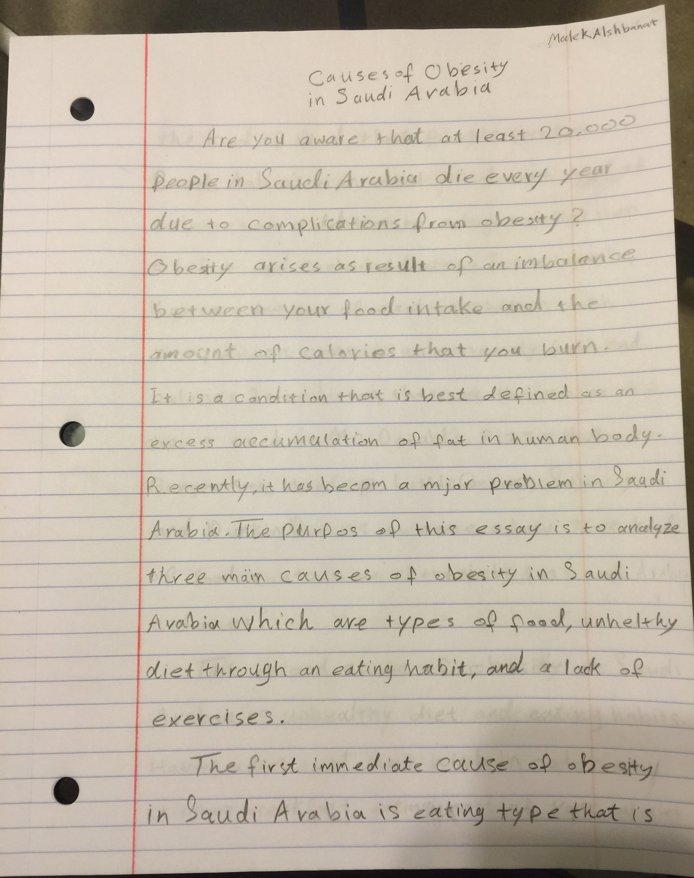 Essay about obesity cause and effects