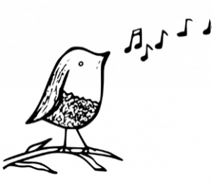 cartoon of a singing bird
