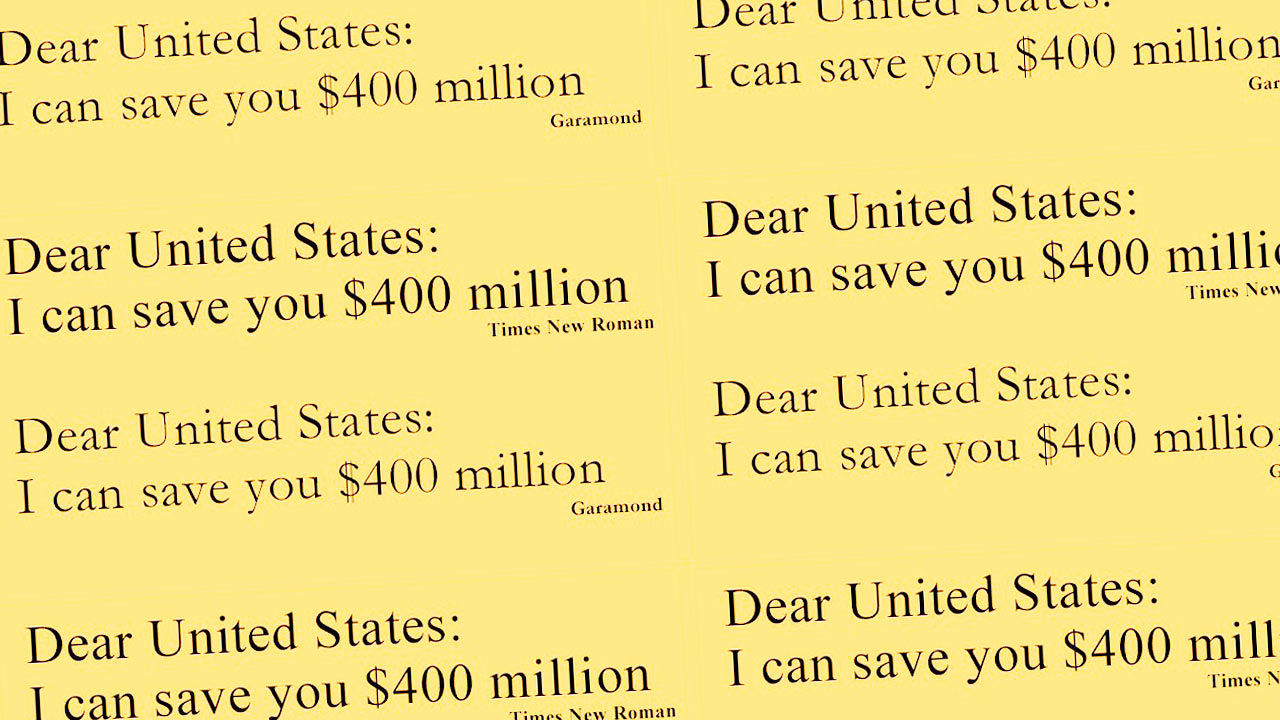 Why Switching Fonts Won’t Save the Government $400 Million