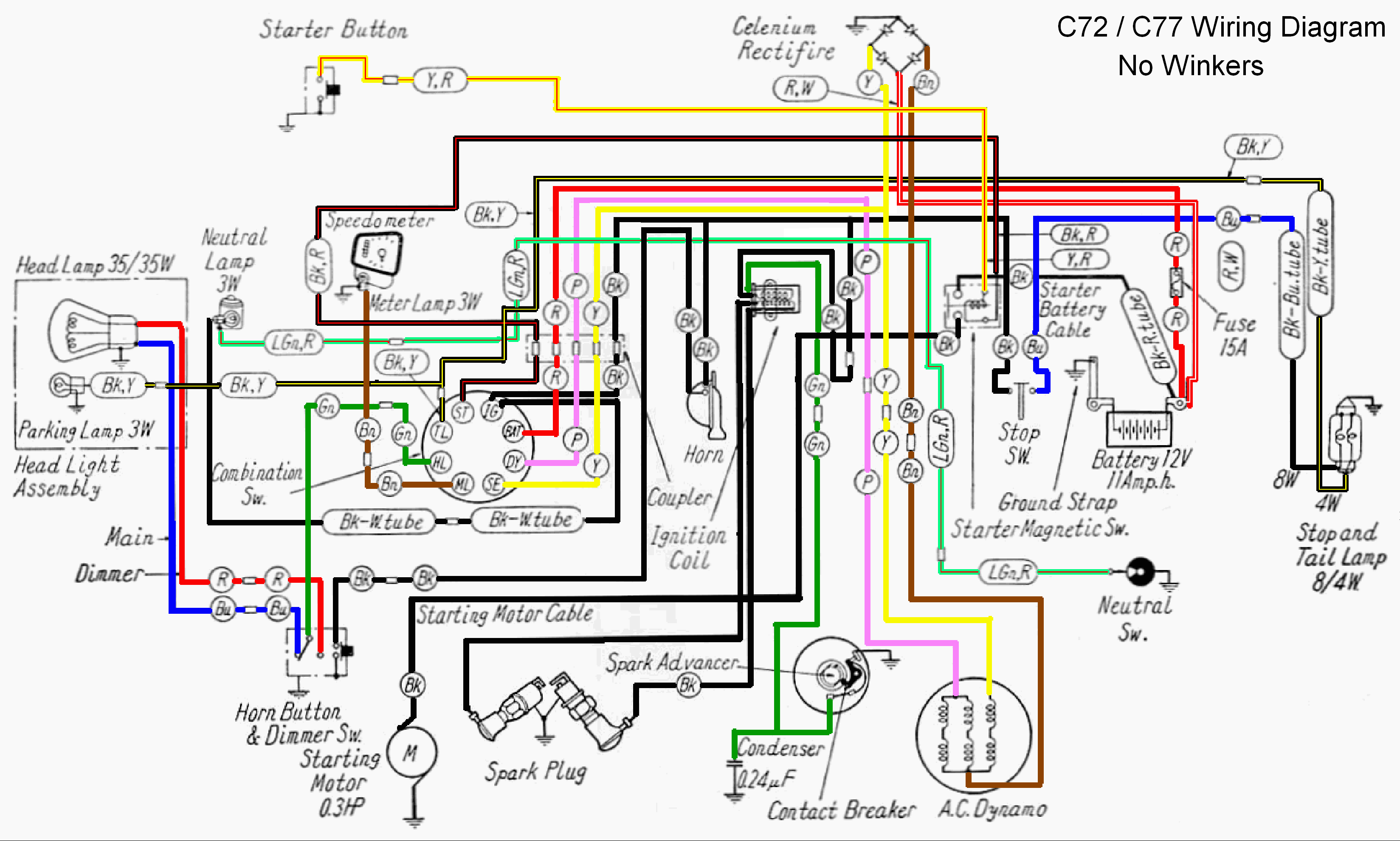 A diagram of the wiring harness I often referenced honda 305 wiring diagram 