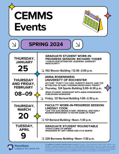 Schedule of CEMMS Spring 2024 events