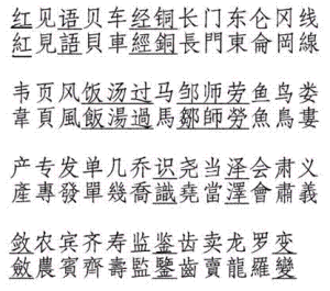 Simplified written Chinese (bottom lines) uses less pen strokes and lines than traditional (top lines). www.quora.com