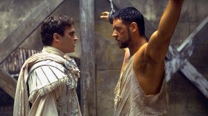 pictured: Joaquin Phoenix as Commodus and Russell Crowe as Maximus in Gladiator