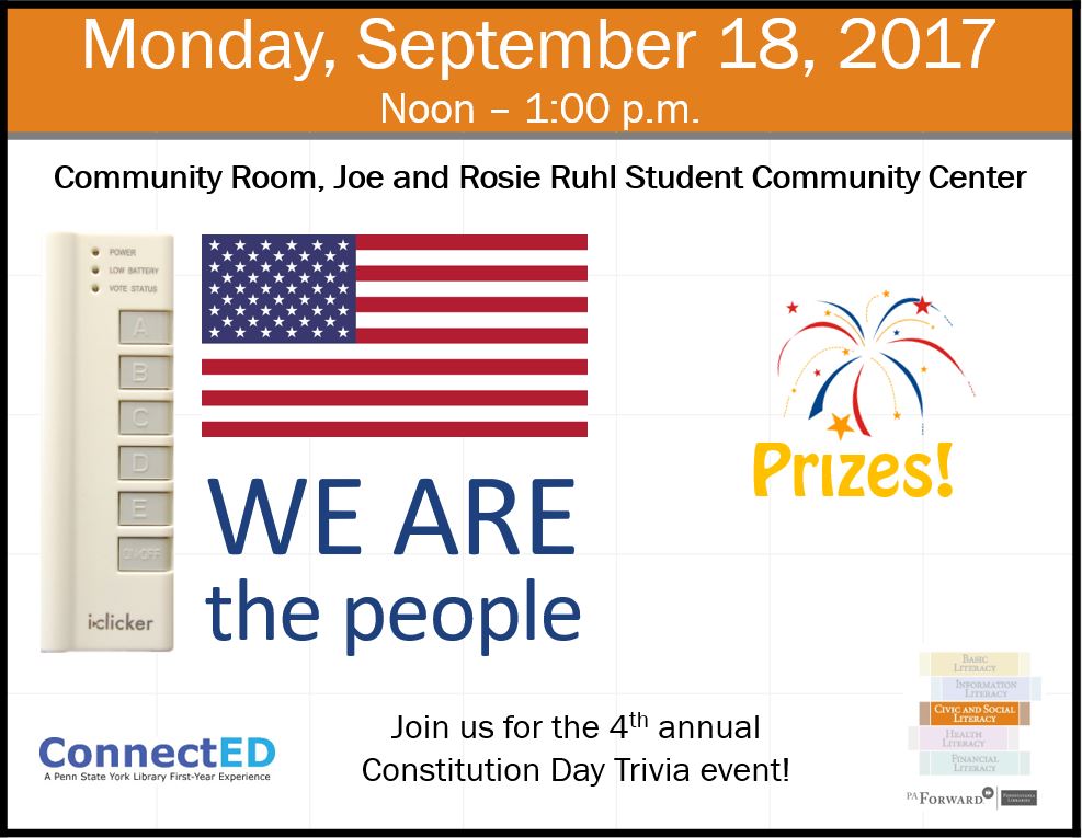 Image of poster for Constitution Day Trivia event