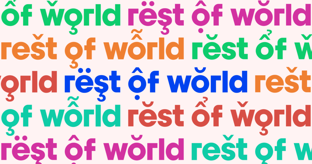 Colorful logo for "rest of world" online publication