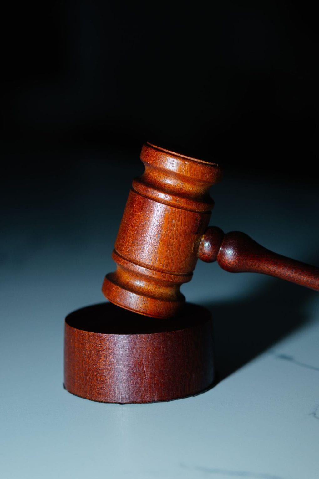 Close up photo of a wooden judge's gavel