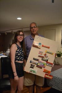 My Dad and I on Father's Day. I made him a huge card that involved candy. He is a pretty great Dad, if I say so myself! 