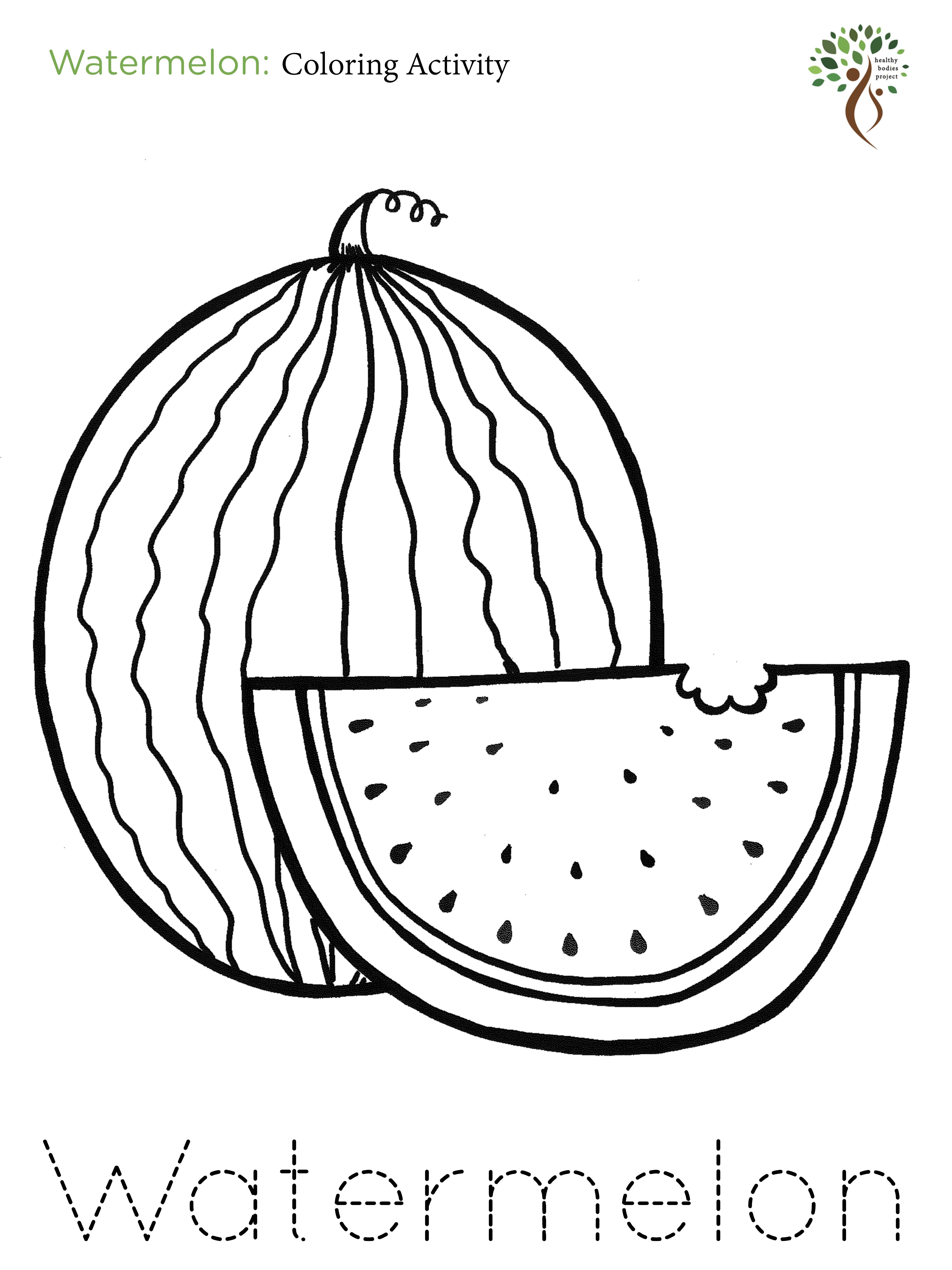 Download Whole Watermelon Page Coloring Pages
