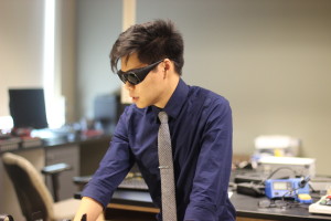 IESE student, Andrew Lee, designing the LED light modules.