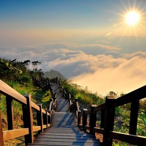 Striking view from a trail on Yu Shan, Taiwan's highest mountain.