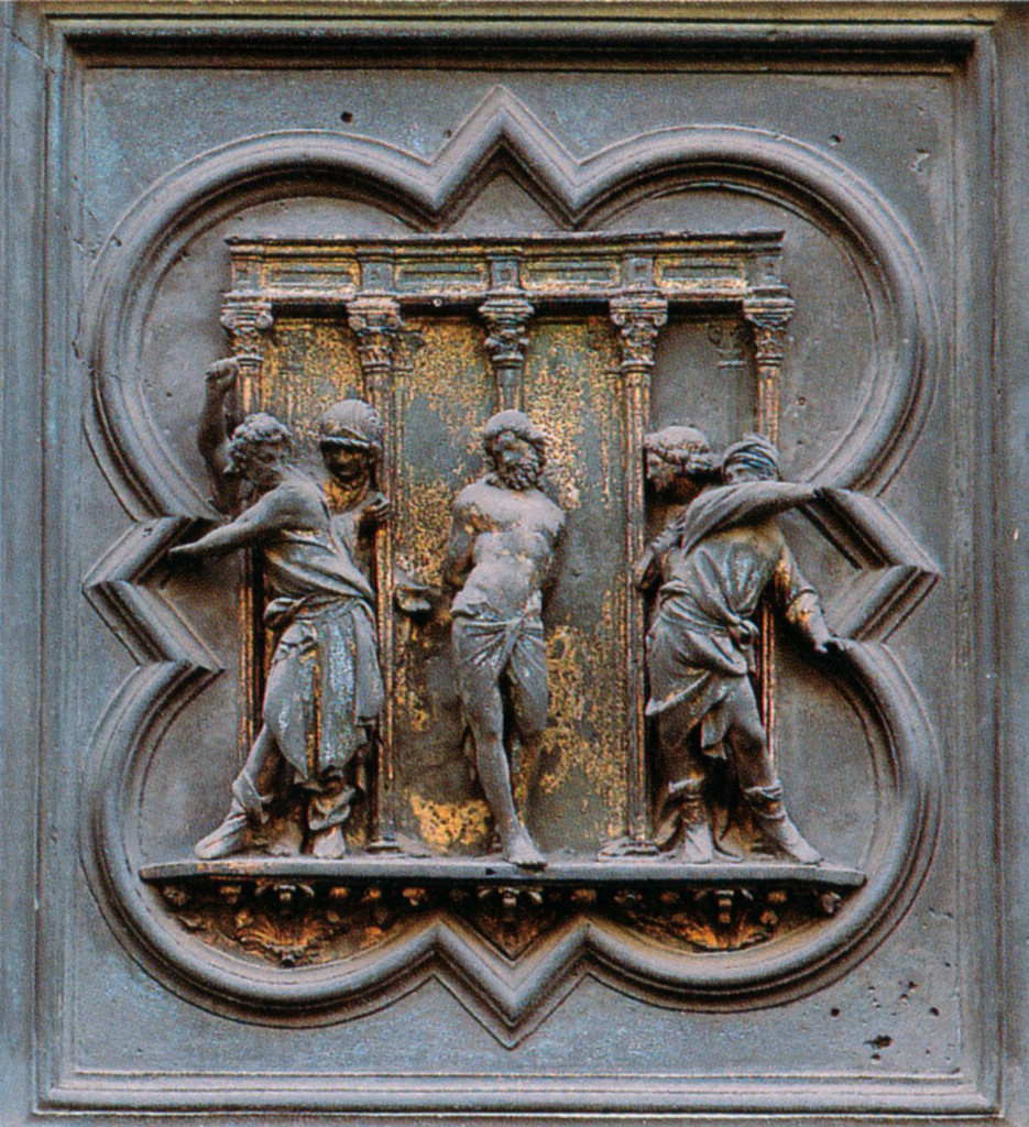 Ghiberti scene from Florence baptistry doors, flagellation