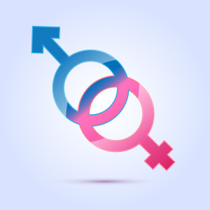 Vector illustration of male and female sex symbol.