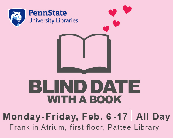 promotional graphic for Blind Date with a Book event Feb. 6 through Feb. 17