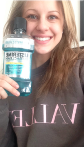 Sam with her favorite product!