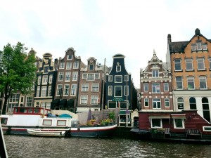 Houses along the canal in Amsterdam
