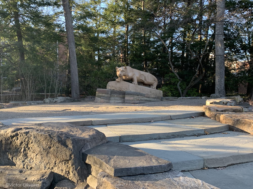 Penn State Nittany Lion Shrine during COVID-19
